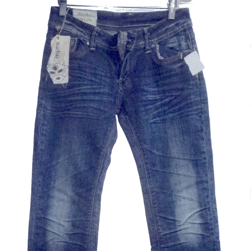 Distressed Machine Jeans Cool Italian Low Boot Leg